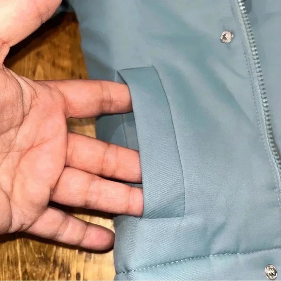 Cat and Jack NWOT KIDS fuzzy interior jacket coat w hood, pockets zip & button - Picture 6 of 6